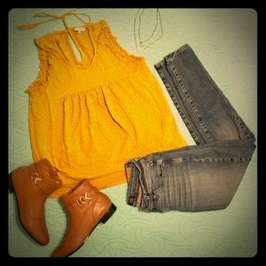 SOLD!!!! Lucky Brand yellow sleeveless top